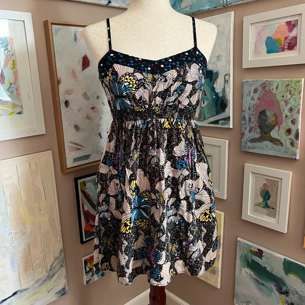 Xhiliration Butterfly y2k Mini Dress Fairy Coquette Mall Core Lace Trim Size S
